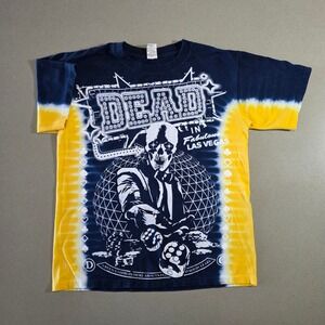 Sundog Dead in Fabulous Las Vegas Tie Dye Graphic T-Shirt Mens Small Blue Yellow